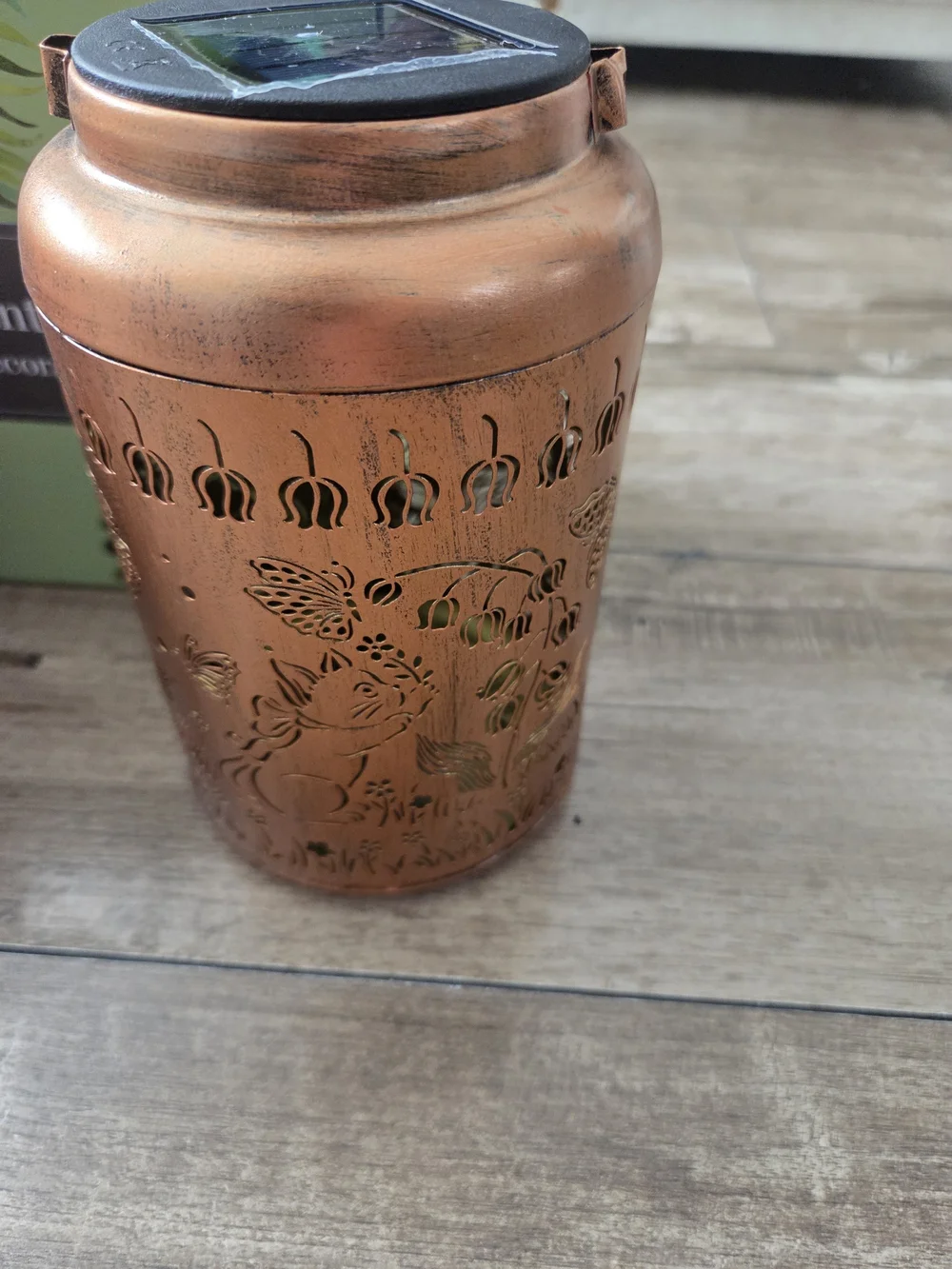 Solar Copper-Tone Decorative Lanterns (Set of 2)